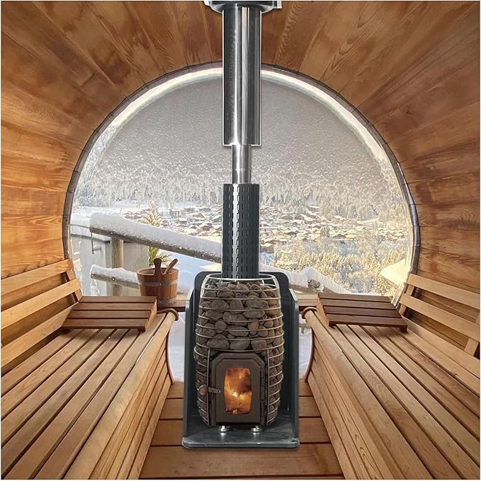 Smartmak Customized Outdoor Barrel Steam Sauna, 2-10 Person Canadian Hemlock/Red Cedar Traditional Wood Sauna Room with 220V ETL-Certified Heater, Backrest Headrest, Rocks, Light Accessories Included