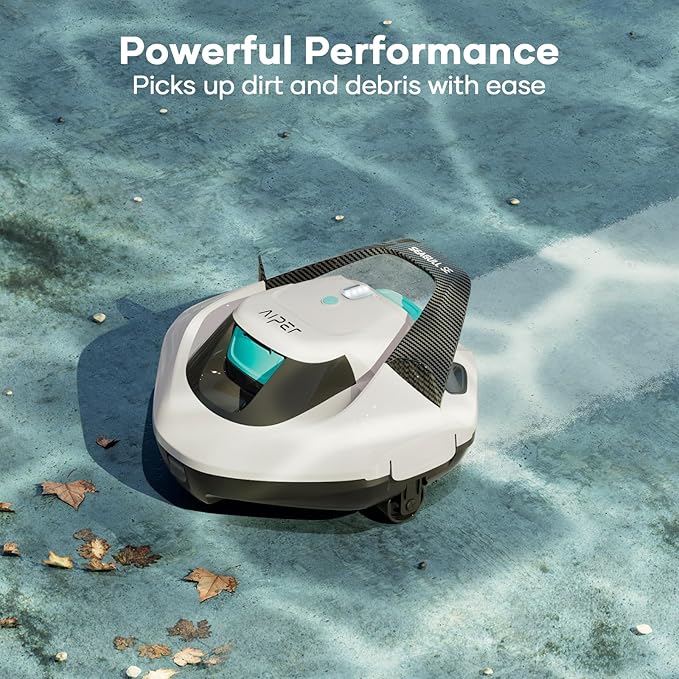 AIPER Cordless Robotic Pool Cleaner, Pool Vacuum Lasts 90 Mins, LED Indicator, Self-Parking, Ideal for Above-Ground Flat Pool up to 860 sq.ft