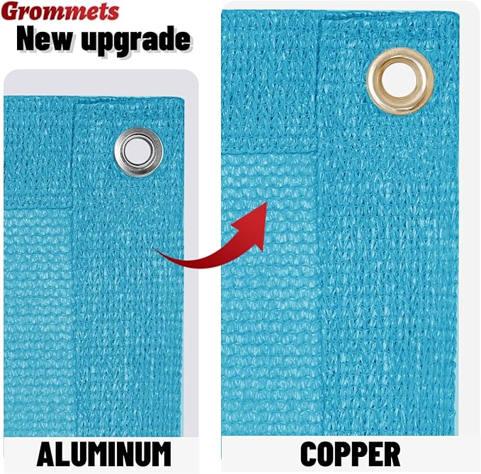 SUNNY GUARD Shade Cloth Custom Size 3x6 FT Sun Shade Screen Fabric Shade Cover Tarp with Grommets for Pergola Backyard Garden, Turquoise(We Customized)
