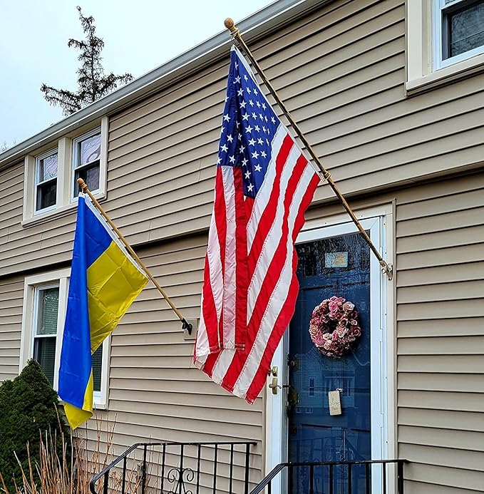Ukraine Flag 3x5 FT Made in The USA-Heavy Duty Vibrant Colors Double Sided Ukrainian UKR Flag with 2 Brass Grommets for Home/Company/Indoor Outdoor Decoration