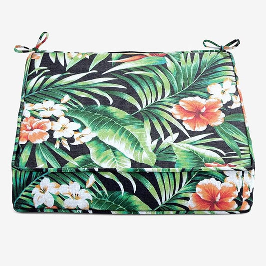BrylaneHome Extra-Thick Seat Cushion - 23”L x 22”W x 5.5”H - Patio & Outdoor - Water, Stain & Fade Resistant - Cypress Midnight