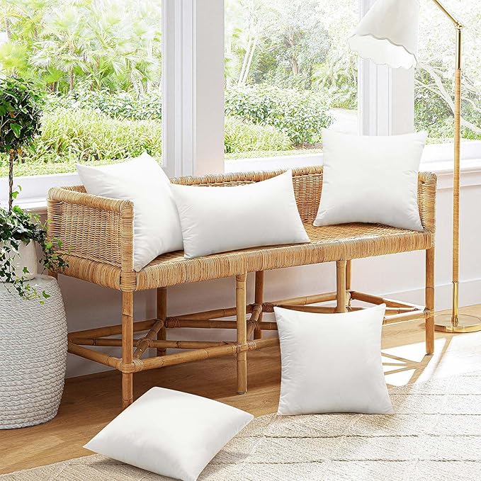 Ashler Outdoor Pillow Inserts, 12x20 Waterproof Throw Pillows Pack of 2, Outdoor Pillows Water-Resistant Decorative Premium Lumbar Pillow Stuffer Sham for Porch Patio Living Room Bedroom Furniture