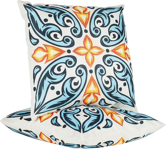 Outdoor Throw Pillows Waterproof Set of 2 Patio Pillows 18×18 Inch Decorative Pillows for Bed, Couch, Sofa and Patio Furniture