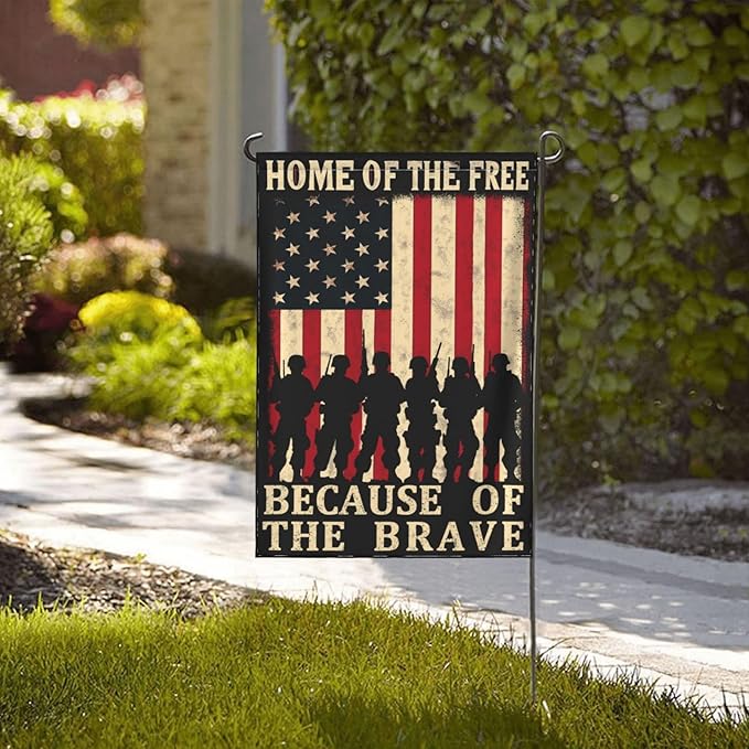 Veterans Day Garden Flag 4th of July Decorations Vertical Double Sided Outdoor Yard Flags 12.5x18 Inch Burlap Banners for House Lawn