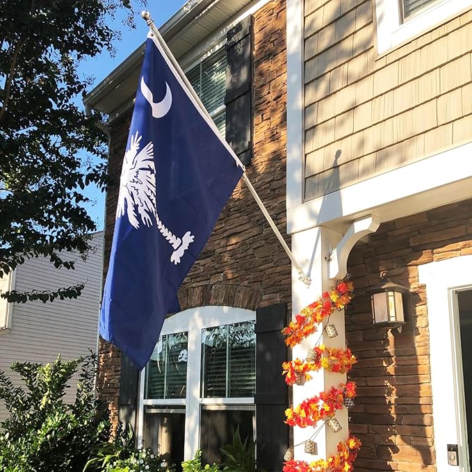 FLAGWIN South Carolina Flag 3x5 FT - Embroidered Polyester South Carolina State Flags with Brass Grommets - Vivid Color and Fade Proof State of SC Flag 3x5 Outdoor