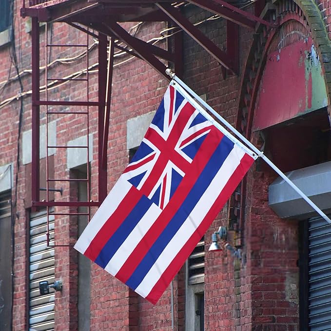 AMZFLAG Hawaii State Flag 3X5 ft, Double Sided HI Hawaii Flags 3 Ply Polyester with 2 Brass Grommets, Heavy Duty State of Hawaii Flag Thick Material