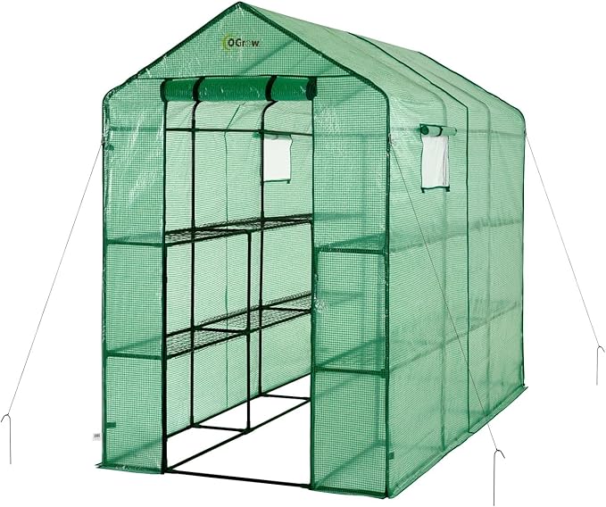 Machrus Ogrow Greenhouse Kit, Multiple Sizes - Green House, Small Greenhouses Outside, Kit Small Greenhouses Outdoors, Mini Greenhouse Outdoor.