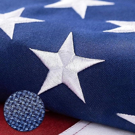 American Flag for Outside 2.5x4 Ft - TearProof Series Outdoor Use US Flags - Long Lasting, Fade Resistant - Thick Spun Polyester USA Banner - High Wind United States Flag - Embroidered Stars, Sewn Stripes, Brass Grommets