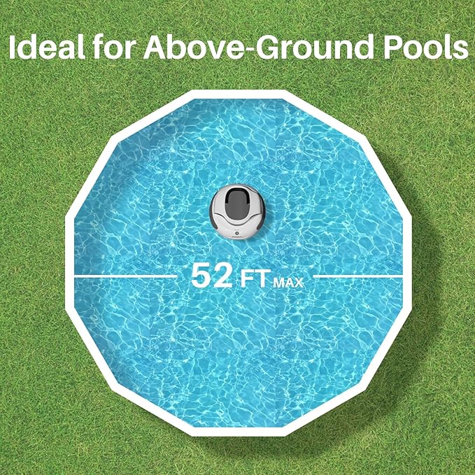 POOLPURE AquaGuard SE II Cordless Powerful Pool Vacuum (Dual Motors) 5000mAh Battery, 120-Min Non-Stop Clean Most Runtime per Dollar Auto-Clean for Flat Pools Up to 1000 Sq.Ft