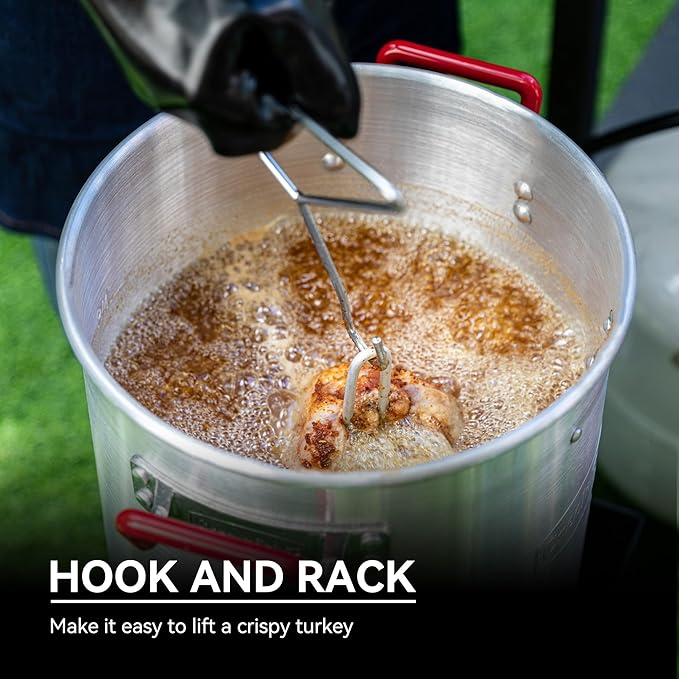 Aluminum 30 Qt. Turkey Fryer Pot Set, 50,000 BTU, Propane Burner for Outdoor Cooking, TFS3000L-SC