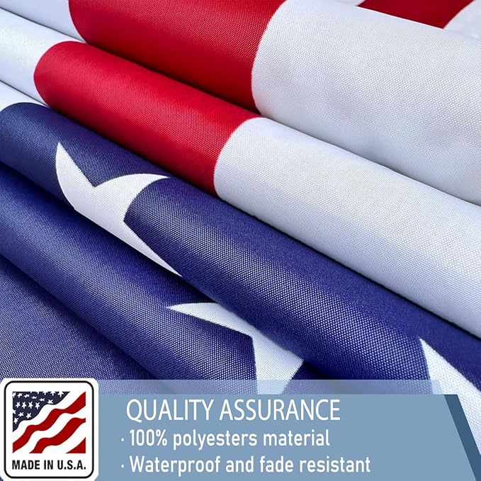 American US Flag 5x8 FT 100% Made in The USA- Heavy Duty Vibrant Colors Double Sided United States Flag with 3 Brass Grommets for Home/Company/Indoor Outdoor Decoration (FMAA Certified)