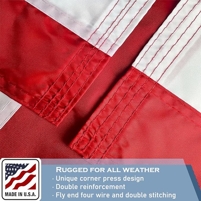 Nylon Embroidered American US Flag 3x5 FT 100% Made in The USA- Heavy Duty Vibrant Colors United States Flag with Embroidered Stars and Sewn Stripes for Home/Company/Indoor Outdoor Decoration (FMAA Certified)