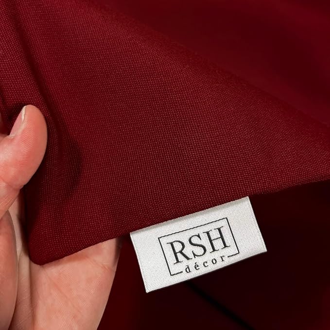 RSH DECOR: Sunbrella Pillow Covers Set of 2 | Covers Only - 20" x 12" | Outdoor Lumbar Pillow Covers Crafted with Sunbrella Performance Fabric | Canvas Burgundy
