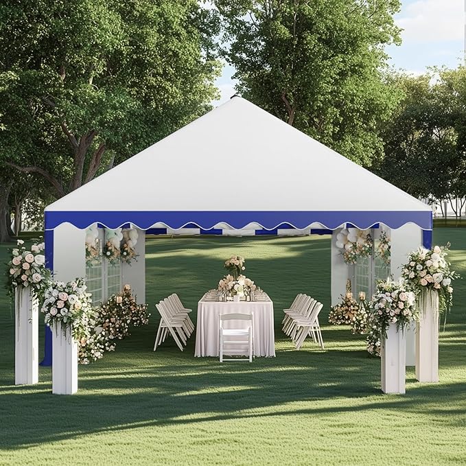 GREEN PARTY 16x20FT Party Tent Heavy Duty, Large Wedding Event Shelters with 3 Carry Bags & Removable Sidewalls, Outdoor Canopy Gazebo Commercial Tent for Carport Camping Garden Patio