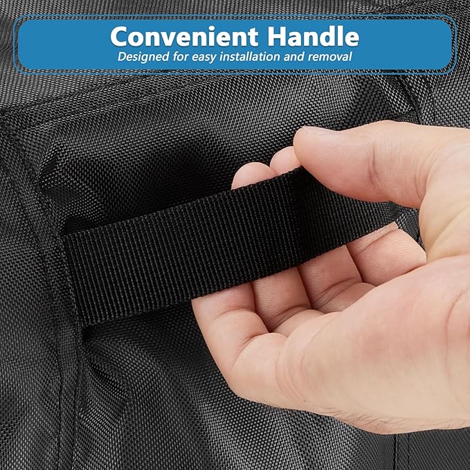 Outdoor Propane Deep Fryer Cover, 420D Heavy Duty Waterproof Outdoor Fryer Covers, Propane Deep Fryer Cover with 2 Buckles & Ventilation Opening, Black