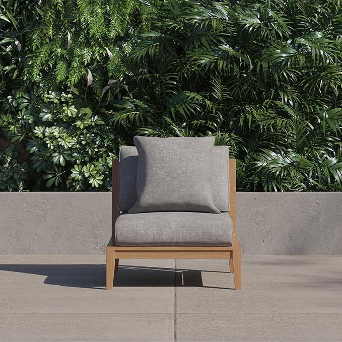 Outer Outdoor Throw Pillow with OuterWeave Performance Fabric, Decorative Outdoor Pillow for Patio & Outdoor Furniture, Includes Machine Washable Pillow Cover and Insert - Pailsades Cream, 20"x20"