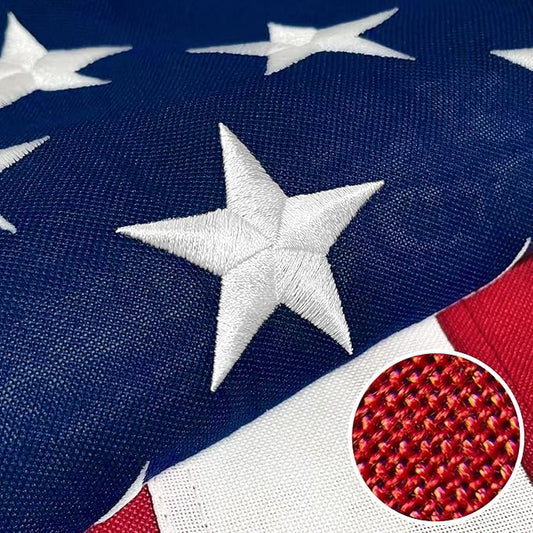 Premium American Flag 3x5 Ft 2 Pack TearProof Series for Outside, Heavy Duty Outdoor，Longest Lasting, Super Tough Fade Resistant Spun Polyester, High Wind US Outdoor Flags Embroidered Stars, Sewn Stripes, Brass Grommets