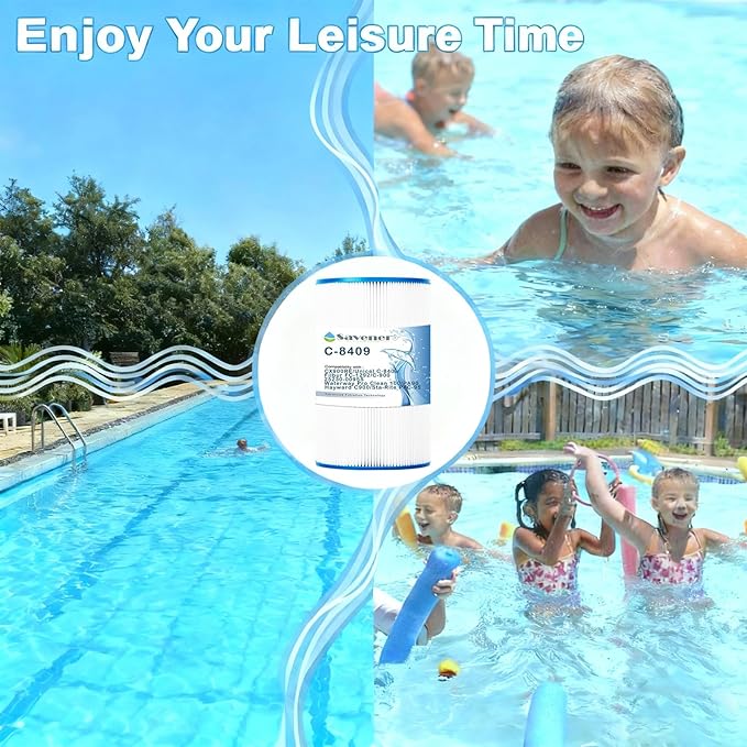 Savener® C-8409 Pool Filter Cartridge, Replaces Hayward C900, CX900RE, Unicel C-8409, Filbur FC-1292, Sta-Rite PXC-95, Waterway Pro Clean 100, C-900, PA90, 25230-0095S, 90 Sq. Ft, 1 Pack