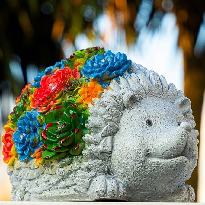 Solar Garden Statue – Cute Hedgehog with 7 Warm LED Lights, Solar-Powered & Weatherproof – Outdoor Lawn, Patio & Yard Décor – Charming Gift for Home & Garden Lovers