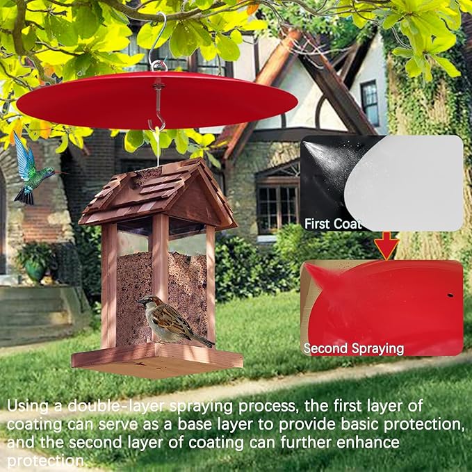 Bird Feeder Baffle, Metal Hummingbird Feeder Rain Guard for Bird Houses,13 inch Hanging Baffle Weather Guard for Outside
