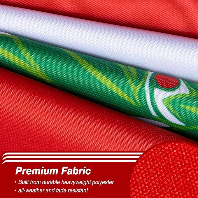 Peru Peruvian Flag 3x5 ft Outdoor, Double Sided 3 Ply Heavy Duty Peru National Country Flag, 100% Quality Polyester Peruvian Banner with Brass Grommets 4 Rows Stitches