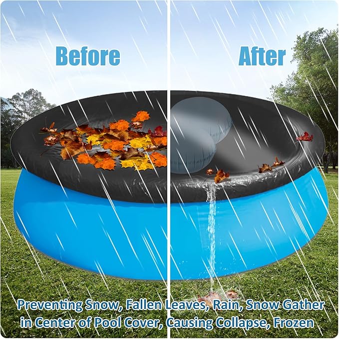 Pool Pillows for Above Ground Pools, 4ft Dia Heavy Duty Swimming Pool Air Pillow 0.4mm Thickened Pool Closing Winter Kit Pool Cover Float Balloon with String Repair Tape for Winterizing Ice Equalizer