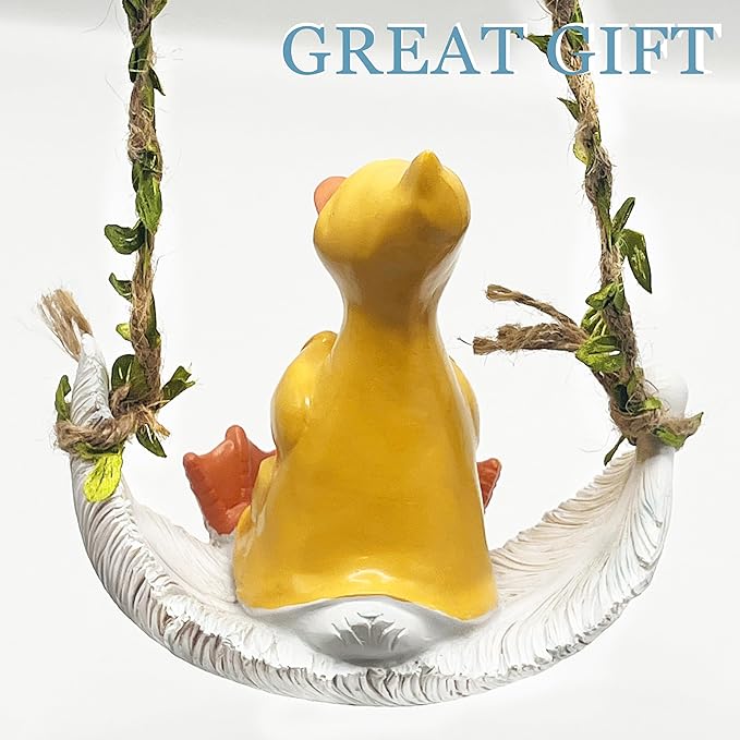 Floating Duck Garden Statue, Charming Garden Ornament for Patio-Balcony Decor with Adjustable Rope, Gifts for Women Mom Grandma