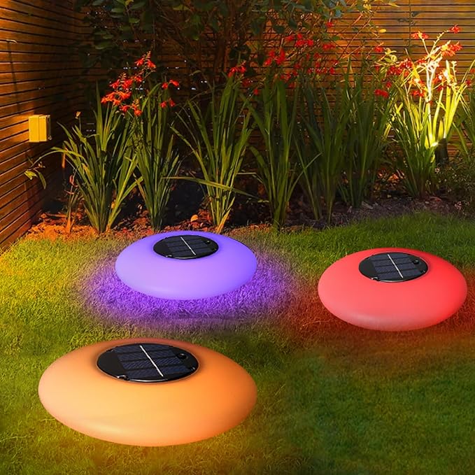 Sublume Solar Floating Pool Ligts, RGB Pool Accessories with 1000 MAH, IP65 Waterproof, Pool Decor Lights for Outdoor Swimming Inground and Above Ground Pools, Garden, Party-1 Pack