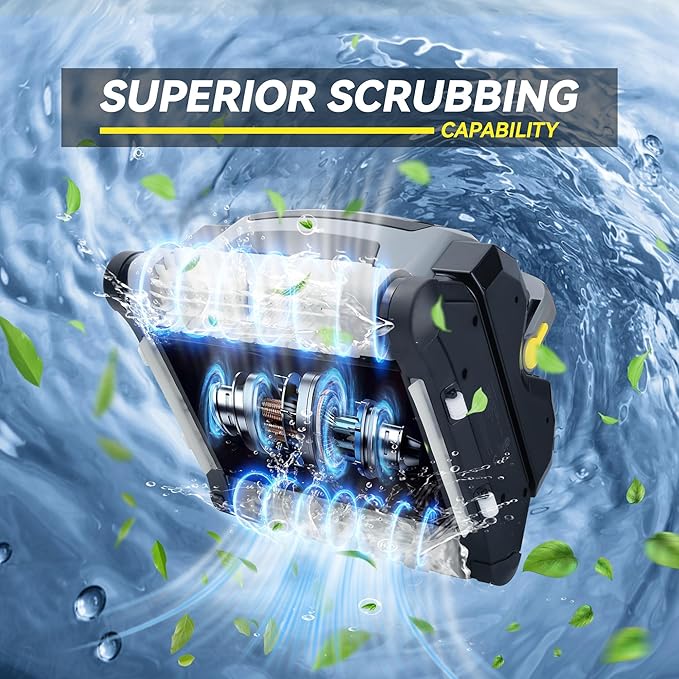 Fully Automatic Robot Swimming Pool Vacuum Cleaner, with Wall-Climbing Function, 360 Degree Kink Free Patented Technology, Swimming Pool Cleaning Robot, Large Filter Installed On The Top,82 Ft