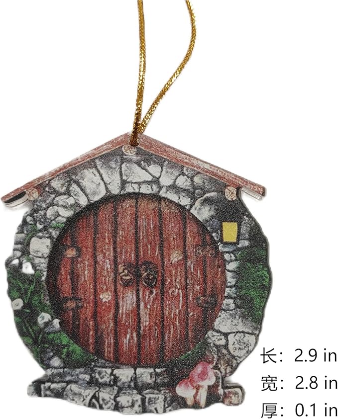 Mini Fairy Garden Door for Tree, Miniature Fairy Door for Fairytale Tiny House Doors, Bonsai Terrarium Micro Landscape Decoration Accessories, Outdoor Statues, Garden Sculptures and Statues (Pendant)