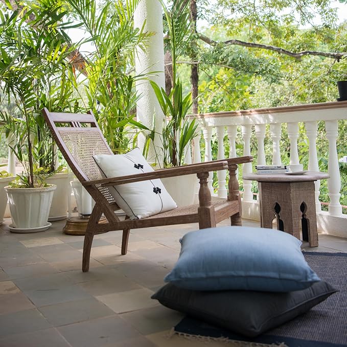 16 x 16 Outdoor Pillow Inserts Small Throw Pillow Inserts Pack of 2 Water Resistant Patio Furniture Pillows Decorative Porch Couch Pillows Premium Square Sofa Pillow, White