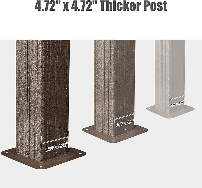 Domi 14' X 22' Hardtop Gazebo Outdoor Metal Gazebo Canopy with Galvanized Steel Double Roof, Aluminum Frame, Curtains and Netting for Patio, Deck, Garden, Brown