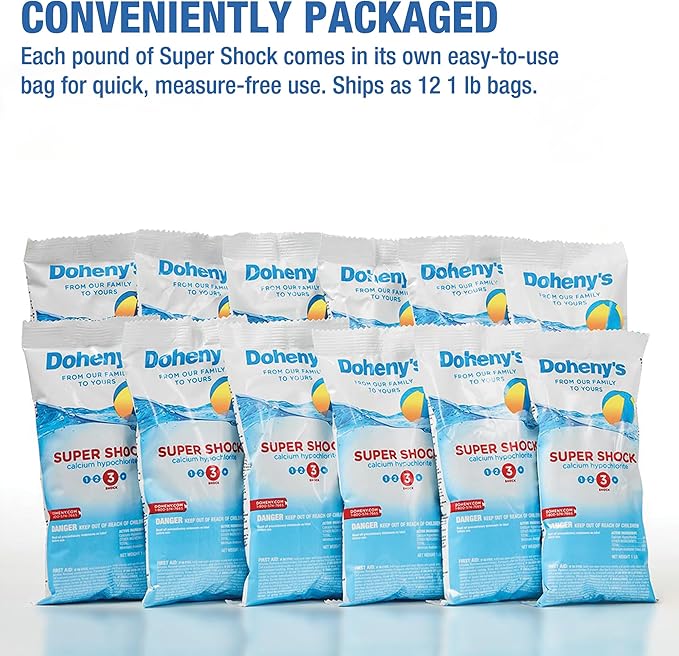 Doheny's Super Pool Shock 12 x 1 Lb Bags