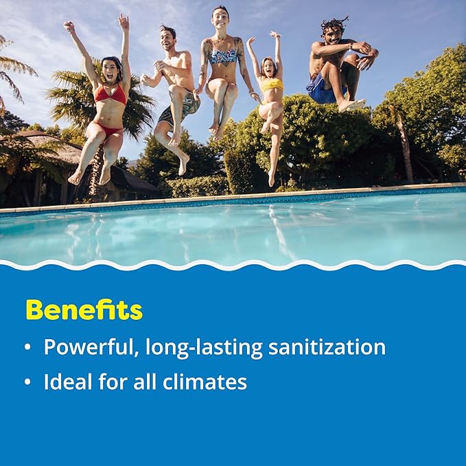In The Swim 4 Inch Chlorine Sticks for Sanitizing Swimming Pools - Individually Wrapped, Slow Dissolving, Stabilized Chlorine Sanitizer - 90% Available Chlorine, 99% Trichlor - 25 Pounds