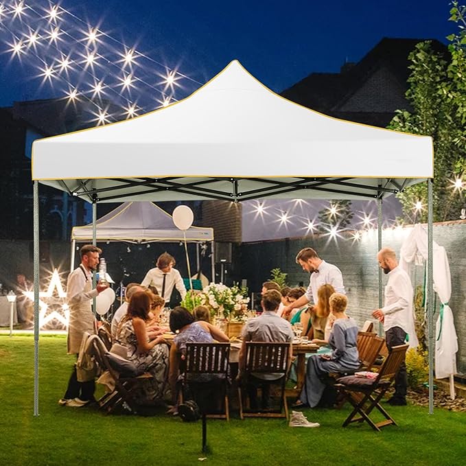 COBIZI Canopy Tent 10x10 Pop Up Canopy, Easy Setup Canopy with Sidewalls Waterproof & UPF 50+, Heavy Duty Commercial Instant Craft Fair Tent for Party, Event, Vendor, Farmer Market(White)