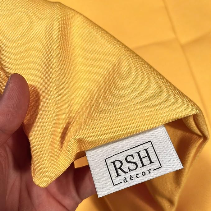 RSH DECOR: Sunbrella Pillow Covers Set of 4 | Covers Only - 20" x 12" | Outdoor Lumbar Pillow Covers Crafted with Sunbrella Performance Fabric | Canvas Buttercup Yellow