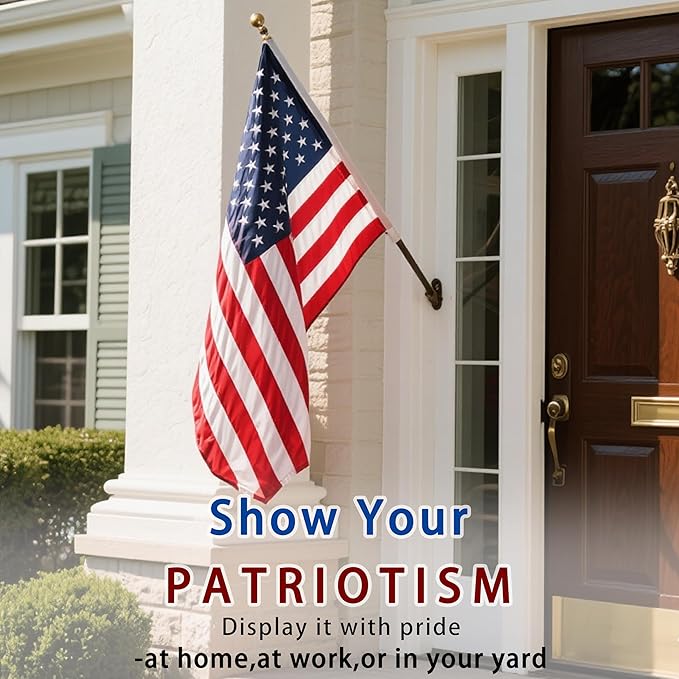american flag 4x6ft, Heavy Duty Polyester USA Flag Outdoor with Embroidered Stars, Sewn Stripes,Brass Grommets for Indoor, Outdoor, All Weather