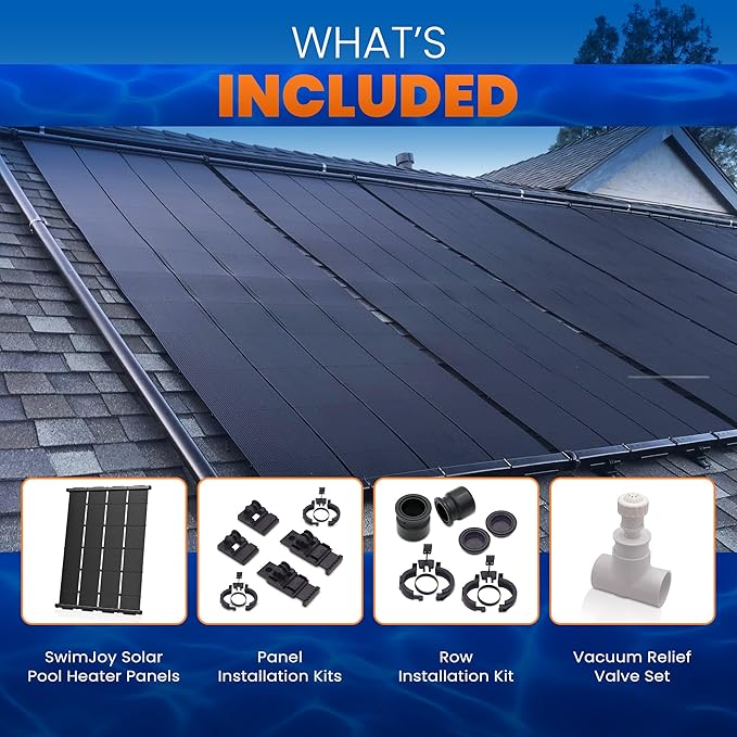 Industrial Grade Solar Pool Heater DIY Kit - Superior High-Wind Strapless Mounting System & Maximum Freeze Resistance (7-4'x9.5' / 266 Square Feet)