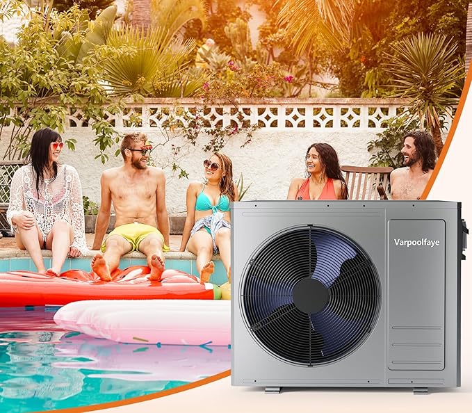 35,100BTU Swimming Pool Heat Pump, 10000 Gallon Electric Pool Heater Above and Inground Pool,WiFi App Control, Heating or Cooling Pool Heater 220V/60Hz