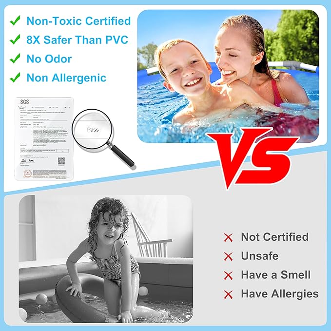Above Ground Pool,PE Frame Deep Swimming Pool, Family Pool,Large Above Ground Pool Easy Set, Outdoor Backyard Pool for Kids, Adults,Dog 12ft x 30inch