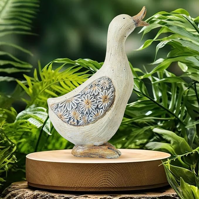 Artpual Duck Garden Outdoor Statues Garden Decor for Outside Garden Lawn Decor for Patio Yard Porch Balcony Home House Ornament, Garden Decor Gifts for Women and Men