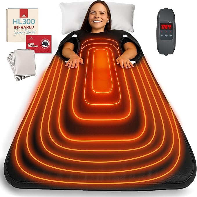 Infrared Sauna Blanket - Portable Sauna Blanket for Home Weight Loss and Detox, Personal Far Infrared Dry Therapy Bag for One Person Relaxation with Adjustable Temp 95-176°F. 120V 400 Watts 70" x 31"