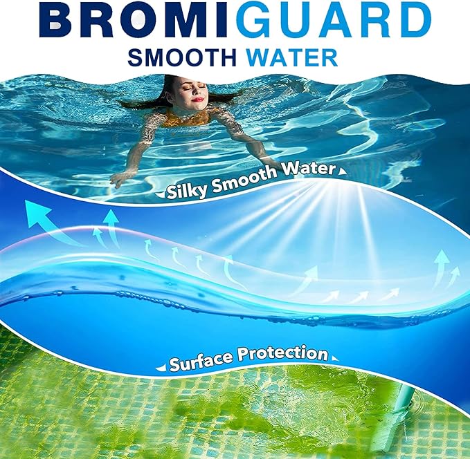 Pack of 2 | BROMIGUARD Bromine Tablets 1 Inch 4 Lbs for Spa Hot Tub Chemical Sanitizer Bromine Tabs | Long-Lasting 1" Brominating Tablets for Pools | Less Chlorine Odor Total 8 Pounds