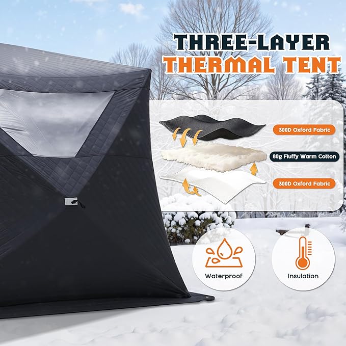 Albott Outdoor Sauna Tent, Portable Wood Burning with Stove, 4-6 Person Steam for Dry Sauna, Oxford Cloth & Carbon Steel Stove with Stone, 8.2’ x 8.2’ x 6.7’, Grey
