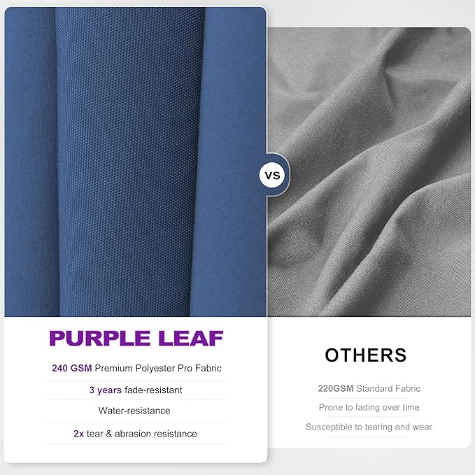 PURPLE LEAF 10' X 10' Swivel Outdoor Patio Aluminum Umbrella with Base Left-right Tilting Cantilever Offset Umbrella with UV Resistant Heavy Duty Fabric for Deck Pool Patio Backyard, Ocean Slate