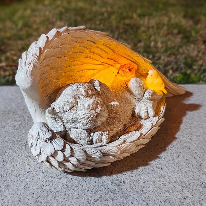COWOS Dog Memorial Sculpture, Dog with Angel Wings Garden Statue, Pet Tribute for Indoor Decoration or Outdoor Backyard Garden, Home Decor for Pet Owners