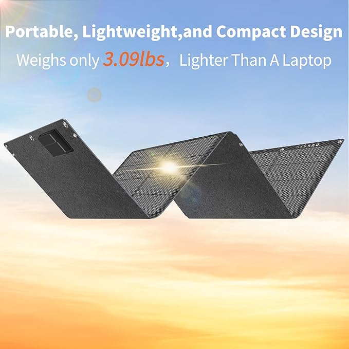 60W Portable Solar Panels NextGen Foldable Solar Panel Charger Kit 25% Efficiency with DC USB-C USB-A Output ETFE IP68 Waterproof Solar Panel for Travel Outdoor Camping RV Trip