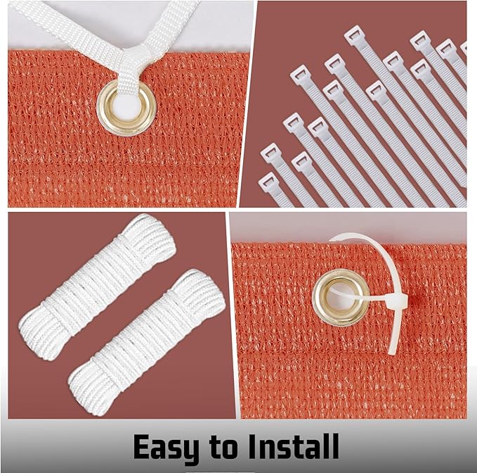 SUNNY GUARD Shade Cloth Custom Size 15x20 FT Sun Shade Screen Fabric Shade Cover Tarp with Grommets for Pergola Backyard Garden, Terra(We Customized)