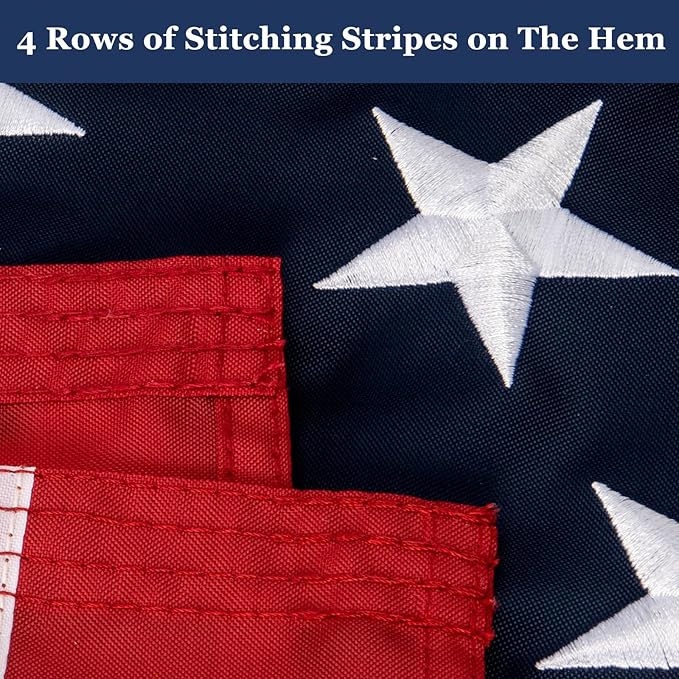 American Flags for Outside 2.5x4 Ft; American Flags 2.5x4 Outdoor Heavy Duty. Durable 250D Polyester US flags with Premium Embroidered Stars, Sewn Stripes, Brass Grommets, and Vibrant Colors.