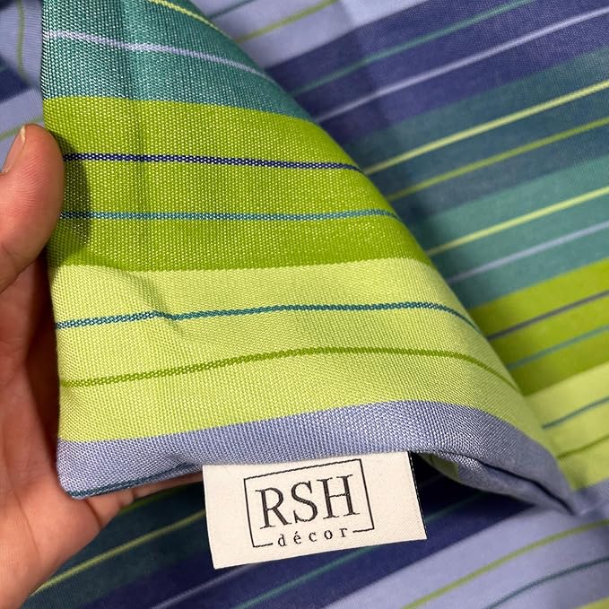 RSH DECOR: Sunbrella Pillow Covers Set of 2 | Covers Only - 20" x 12" | Outdoor Lumbar Pillow Covers Crafted with Sunbrella Performance Fabric | Seville Seaside